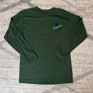 Obey dissent worldwide long sleeve green shirt. Sized medium,fits small (shrunk)